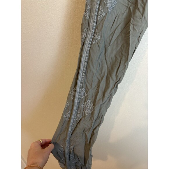 Sundance Pants Womens Size M Gray Boho Hippie 70s Embroidered Straight Leg - Picture 2 of 4